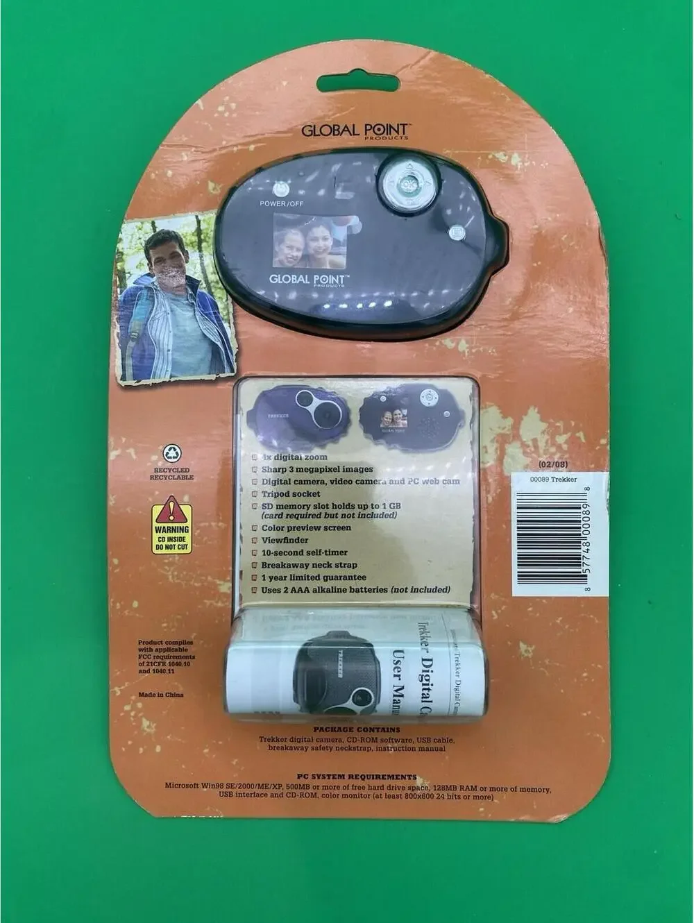 Trekker Blue Digital Camera - New - 2008 Global Point - Y2K